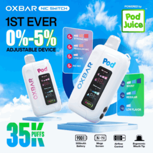 OXBAR X POD JUICE NIC SWITCH 0%-5% NIC | 35,000 PUFFS | 5 CT