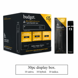 BUDGET DISPOSABLE & CARTRIDGE | THC A | 1 GM 30 CT