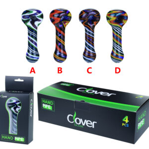 CLOVER GLASS HAND PIPE | WPF-380 | 4 INCH